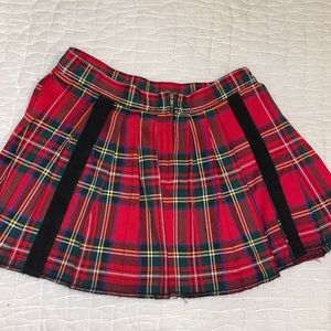 Plaid Zip-Up Mini Skirt
